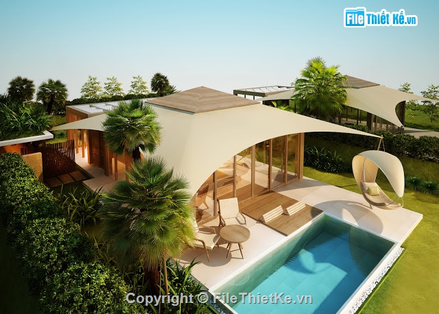 model File 3ds max,3d max model,max nghỉ dưỡng,Bungalow,3dmax Bungalow