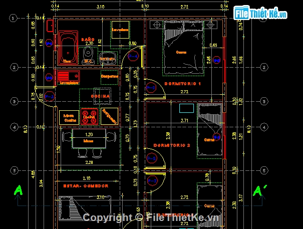 nhà xã hội,cad nhà,mô hình nhà xã hội