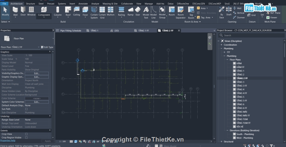 hệ thống chữa cháy tòa nhà,chữa cháy tòa nhà,file revit hệ thống chữa cháy