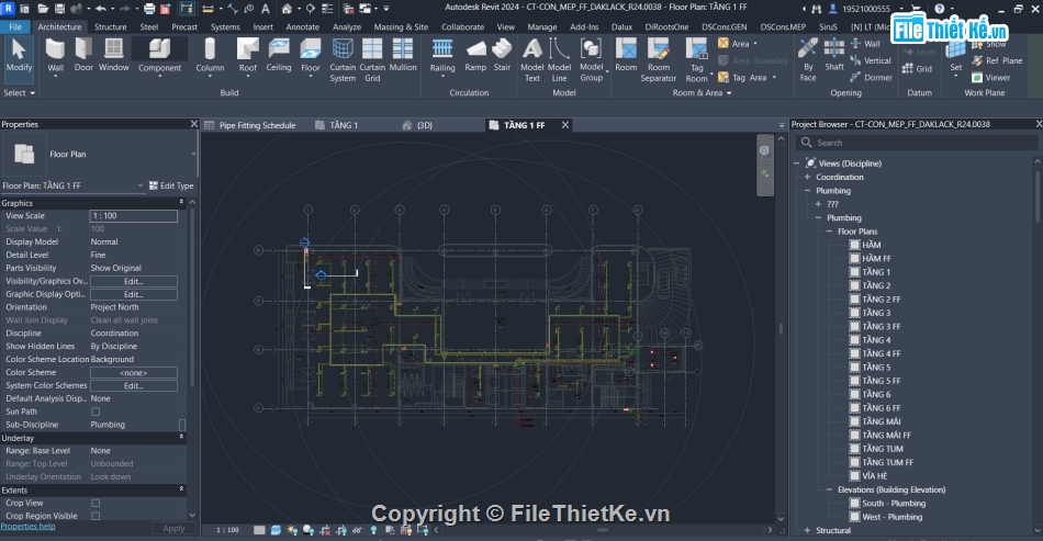 hệ thống chữa cháy tòa nhà,chữa cháy tòa nhà,file revit hệ thống chữa cháy