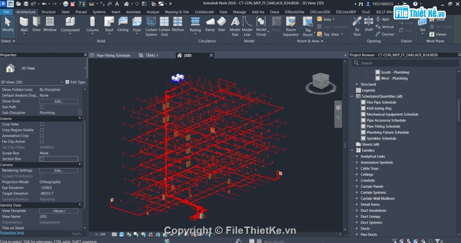 hệ thống chữa cháy tòa nhà,chữa cháy tòa nhà,file revit hệ thống chữa cháy