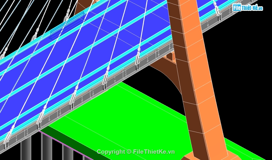 cầu vàm cống,FILE REVIT,dây văng