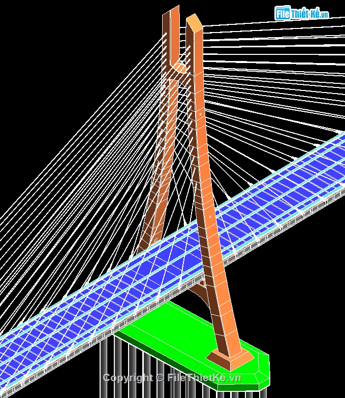 cầu vàm cống,FILE REVIT,dây văng