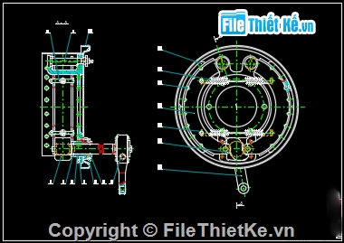 Hệ thống phanh xe,đồ án phanh xe,bản vẽ phanh xe