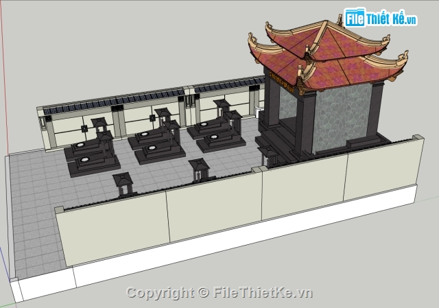 mộ tô 3d,mộ tổ sketchup,một tổ,Mộ Tổ file sketchup