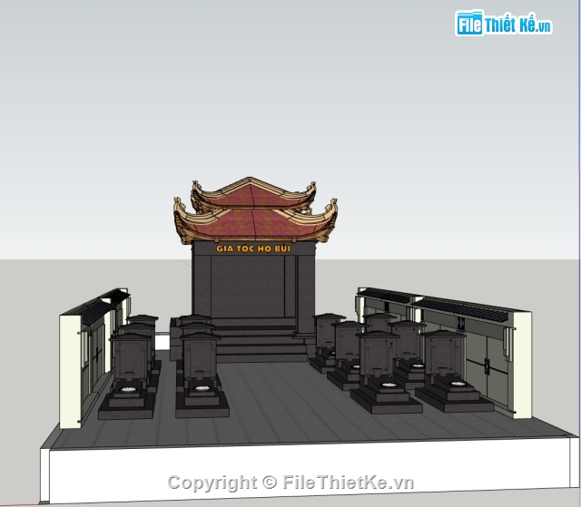 mộ tô 3d,mộ tổ sketchup,một tổ,Mộ Tổ file sketchup