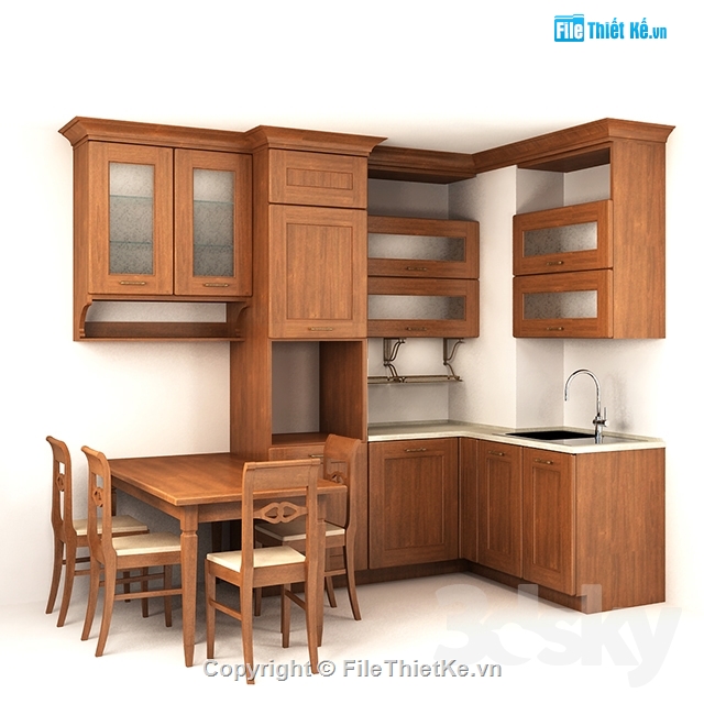 mode bếp,mode bếp tân cổ điển,mode 3dmax bếp,thiết kế bếp tân cổ điển