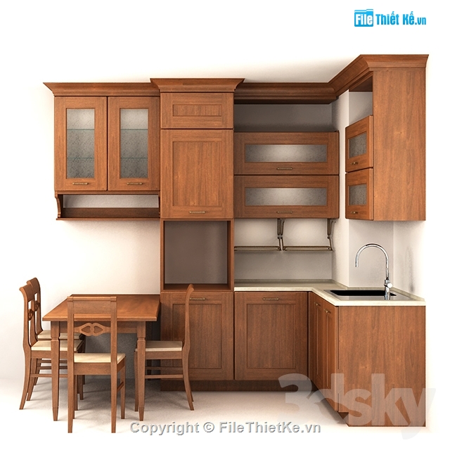 mode bếp,mode bếp tân cổ điển,mode 3dmax bếp,thiết kế bếp tân cổ điển
