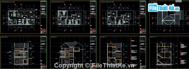 mẫu biệt thự 3 tầng,biệt thự 3 tầng,mẫu biệt thự,biệt thự 3 tầng 9x16.69m