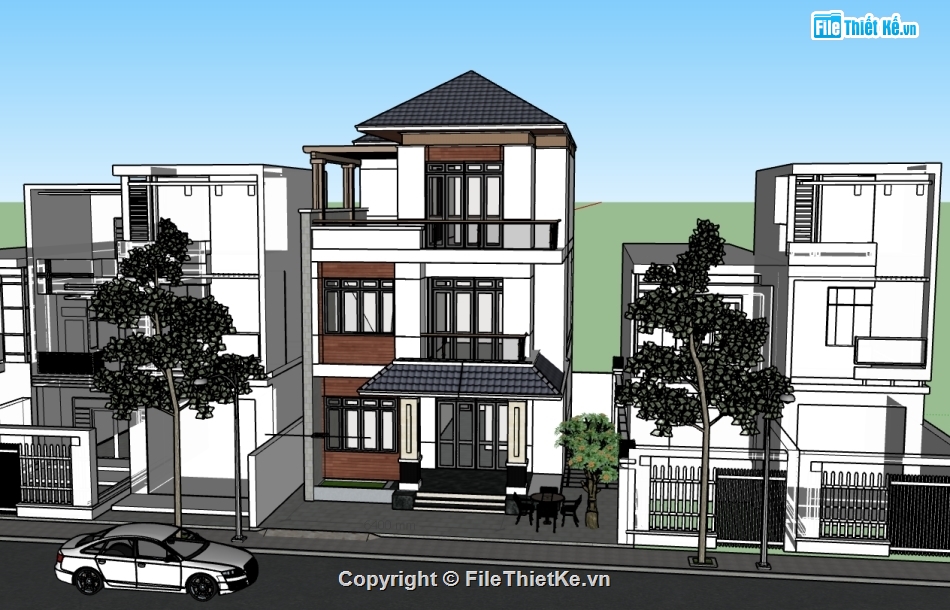 biệt thự 3 tầng file su,biệt thự 3 tầng,3d biệt thự 3 tầng,file 3d biệt thự 3 tầng,model 3d biệt thự 3 tầng