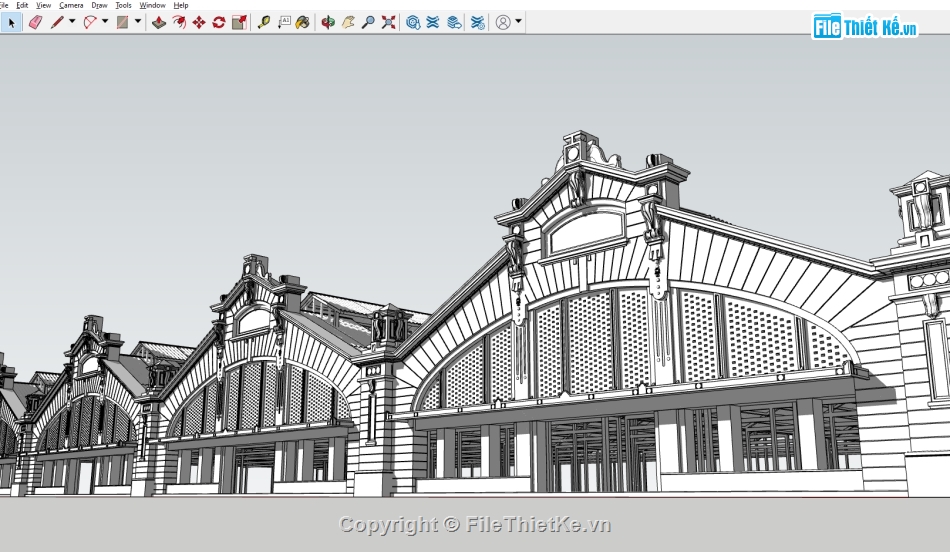 Model 3d chợ đồng xuân,3d chợ đồng xuân,file su chợ đồng xuân,dựng 3d chợ đồng xuân