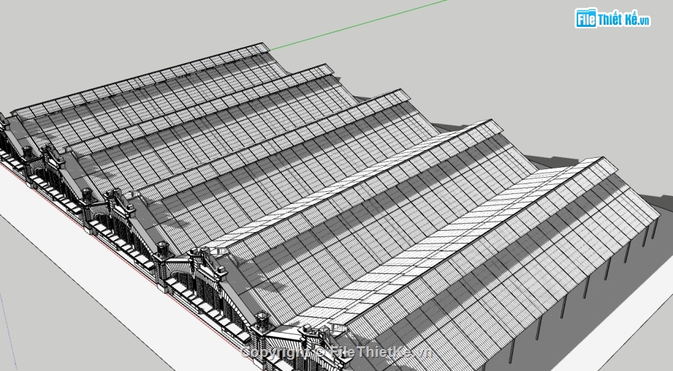 Model 3d chợ đồng xuân,3d chợ đồng xuân,file su chợ đồng xuân,dựng 3d chợ đồng xuân