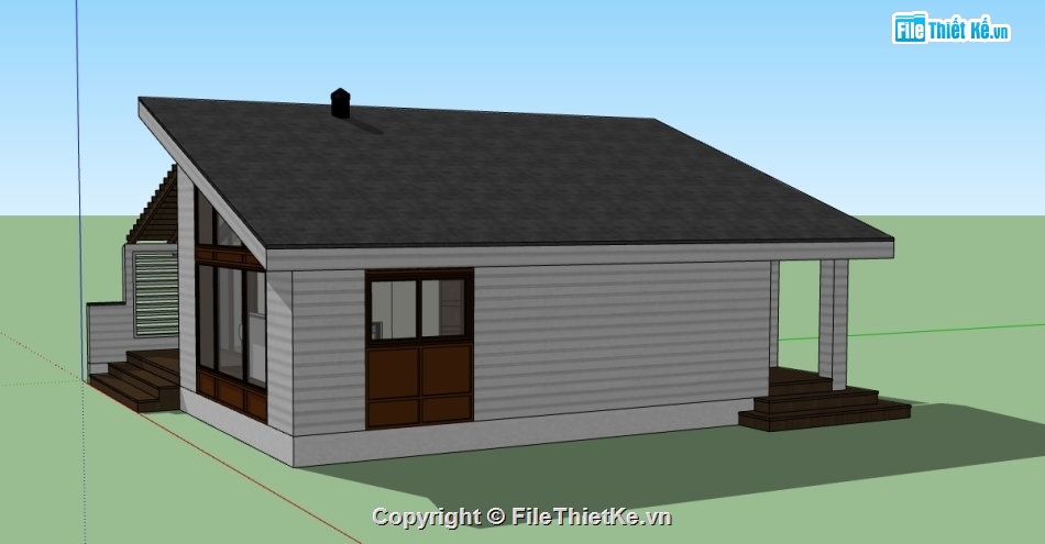 model sketchup nhà 1 tầng,file 3d nhà 1 tầng,Model 3d nhà 1 tầng,file sketchup nhà 1 tầng,3d nhà 1 tầng