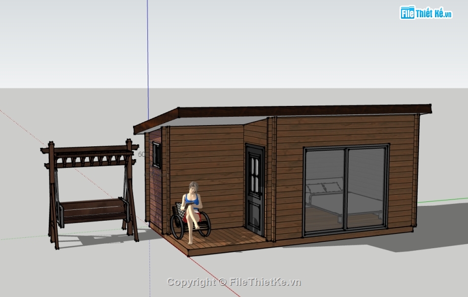 file sketchup nhà bungalow,sketchup nhà bungalow,nhà bungalow,3d sketchup nhà bungalow