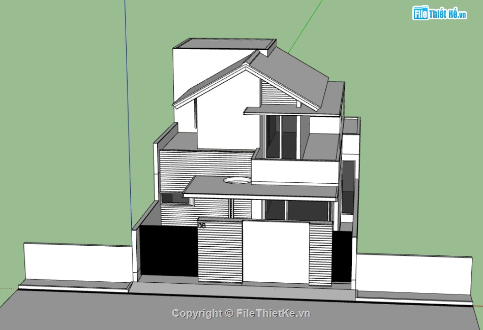 sketchup nhà phố,model 3d nhà phố,model su nhà phố,file su nhà phố,file 3d nhà phố