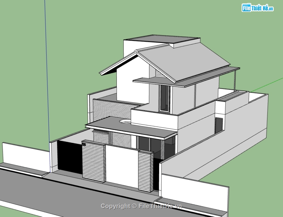 sketchup nhà phố,model 3d nhà phố,model su nhà phố,file su nhà phố,file 3d nhà phố