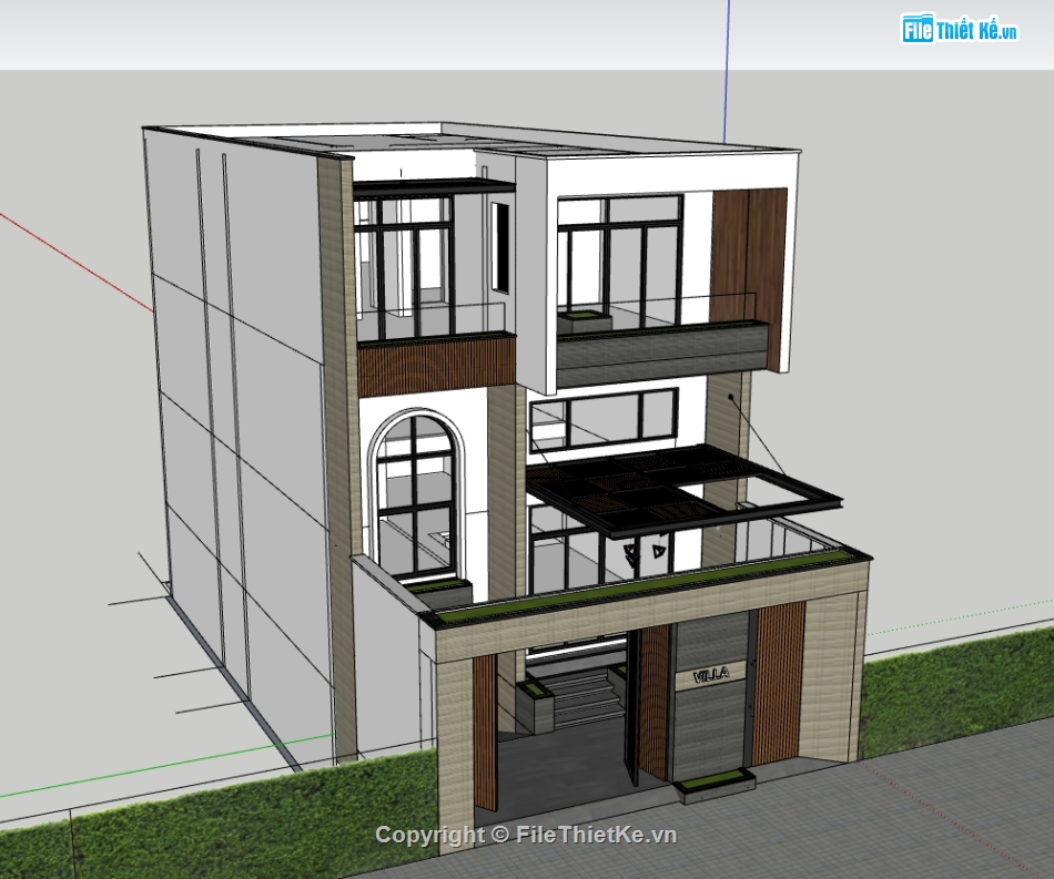 nhà 3 tầng file su,model sketchup nhà phố 3 tầng,Model 3d  nhà phố 3 tầng,3d nhà phố 3 tầng