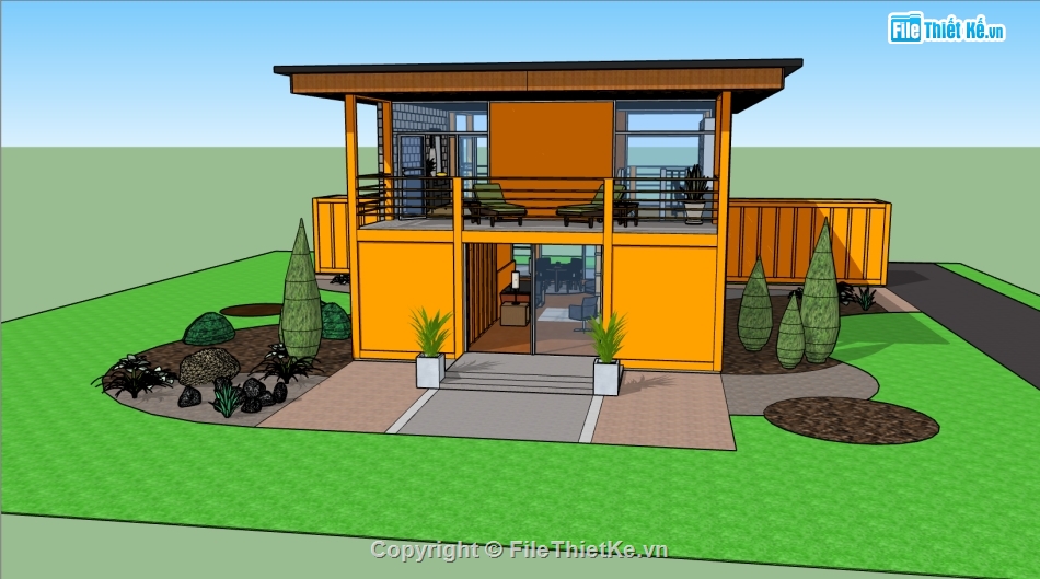 file 3d quán cafe,Model 3d quán cafe,3d quán cafe 2 tầng,file 3d quán cafe 2 tầng