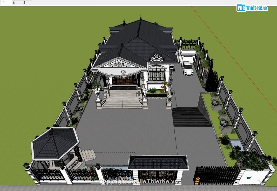 Model 3d sketchup biệt thự,File su biệt thự 2 tầng,model su biệt thự 2 tầng,file sketchup biệt thự 2 tầng,mẫu biệt thự 2 tầng sketchup,thiết kế biệt thự 2 tầng sketchup