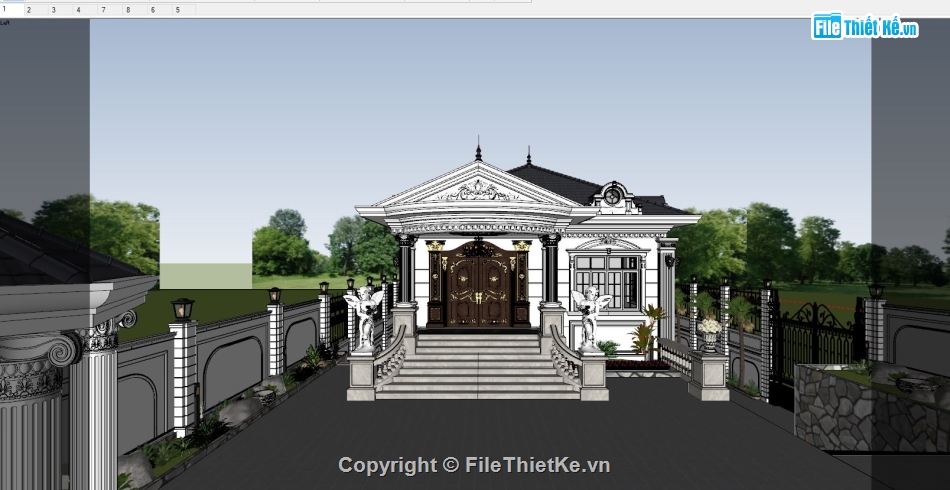 Model 3d sketchup biệt thự,File su biệt thự 2 tầng,model su biệt thự 2 tầng,file sketchup biệt thự 2 tầng,mẫu biệt thự 2 tầng sketchup,thiết kế biệt thự 2 tầng sketchup