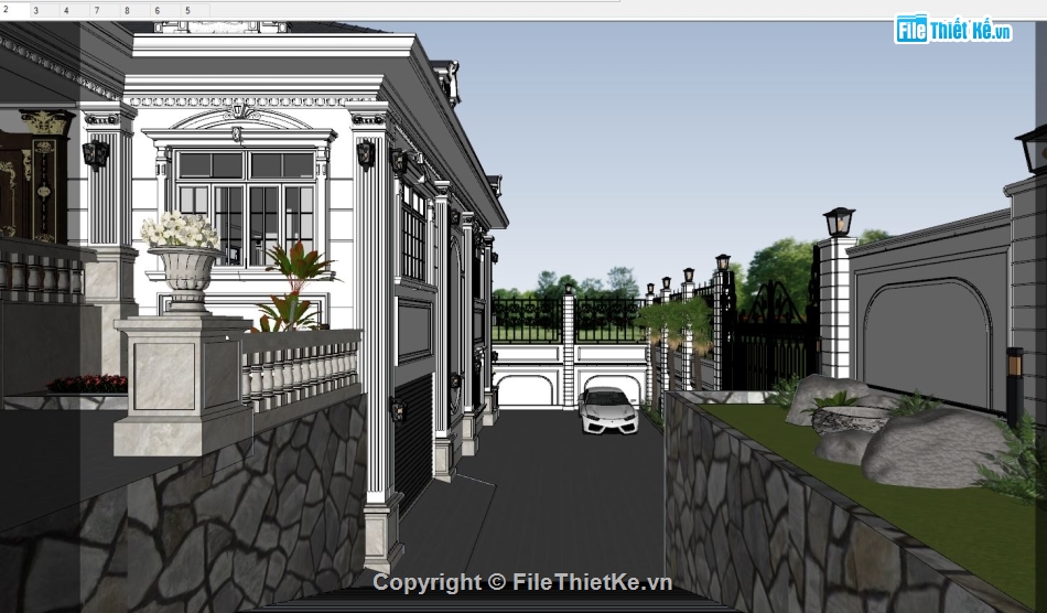 Model 3d sketchup biệt thự,File su biệt thự 2 tầng,model su biệt thự 2 tầng,file sketchup biệt thự 2 tầng,mẫu biệt thự 2 tầng sketchup,thiết kế biệt thự 2 tầng sketchup