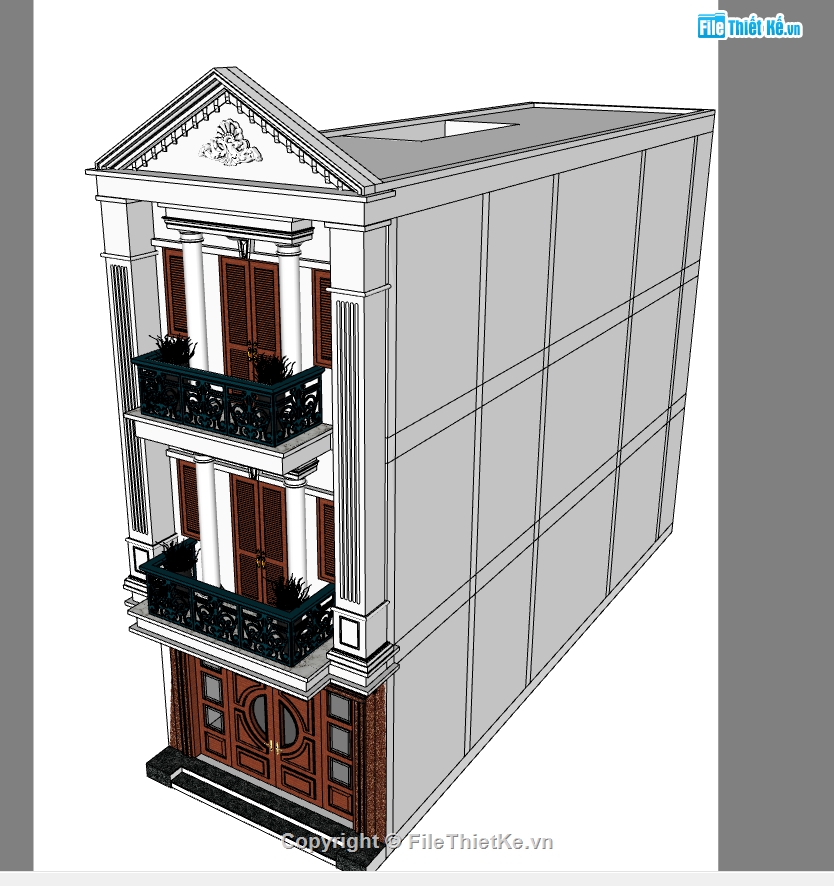 nhà phố 3 tầng,file su nhà phố 3 tầng,model sketchup nhà phố 3 tầng,model su nhà phố,file sketchup nhà phố 3 tầng