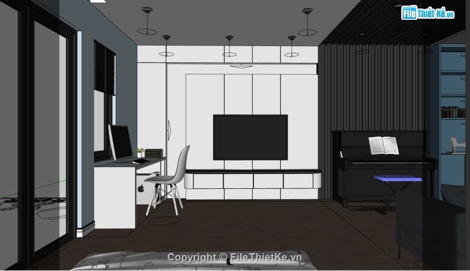 Model sketchup nội thất chung cư,nội thất phòng khách,nội thất phòng ngủ đẹp,su nội thất phòng khách bếp,mẫu sketchup nội thất chung cư