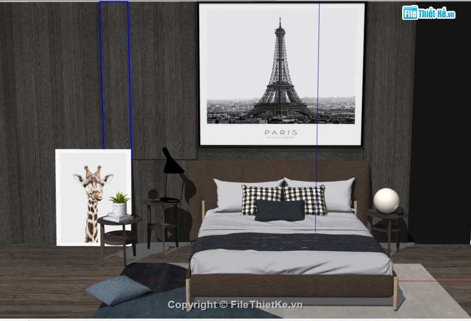 3d sketchup phòng ngủ,file su phòng ngủ,3d su phòng ngủ