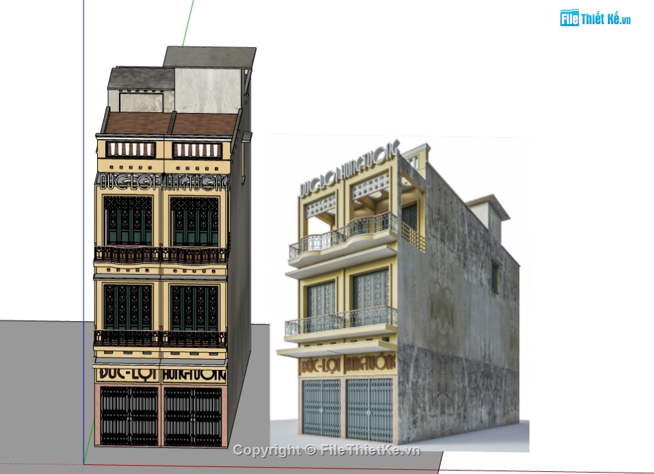 nhà phố 3 tầng,model su nhà phố 3 tầng,model 3d nhà phố 3 tầng,file 3d nhà phố 3 tầng