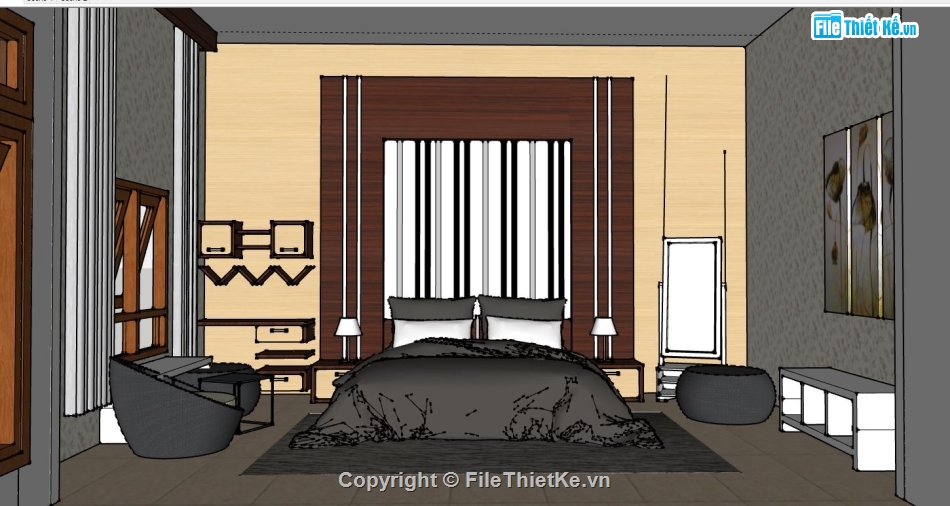 Model phòng ngủ,su phòng ngủ,model sketchup phòng ngủ