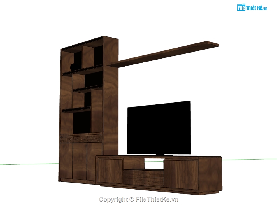 file sketchup tủ kệ tivi,file sketchup tủ đứng,file 3d kệ tivi,Model tủ kệ tivi phòng ngủ