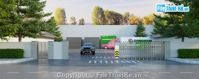 3dmax cổng,3dmax mẫu cổng,Model 3d cổng công ty