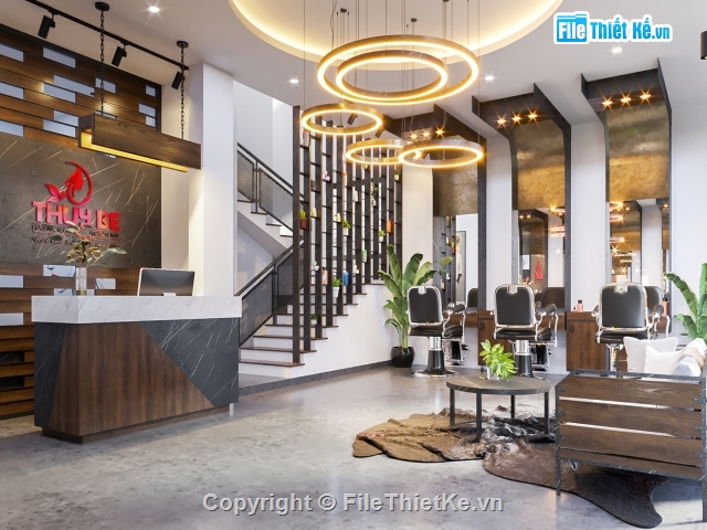 3dmax nội thất,File max nội thất,nội thất quán hair salon,nội thất quán HAIR SALON,HAIR SALON