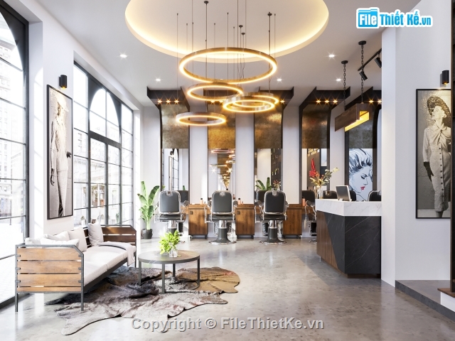 3dmax nội thất,File max nội thất,nội thất quán hair salon,nội thất quán HAIR SALON,HAIR SALON