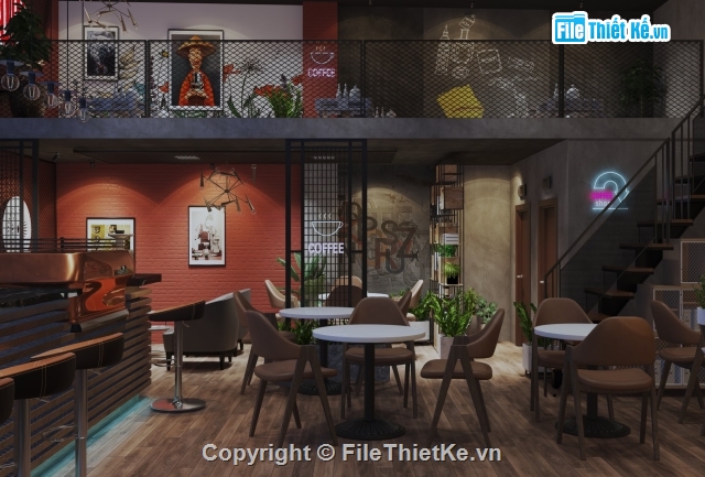 quán cafe,3d nội thất,quán cà fe,nội thất quán cafe,3dmax quán cafe,Model quán cafe