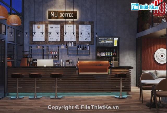 quán cafe,3d nội thất,quán cà fe,nội thất quán cafe,3dmax quán cafe,Model quán cafe