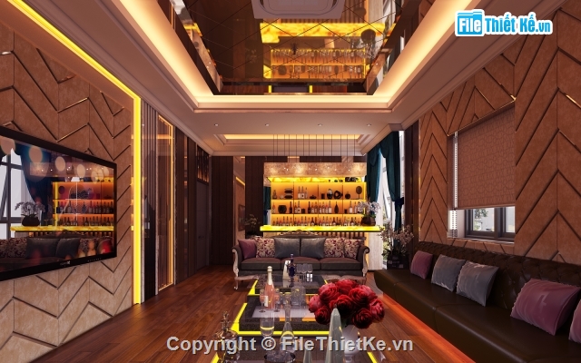 Quán karaoke,Phòng giải trí,Quầy rượu,Quán bar,nội thất,model file 3ds max