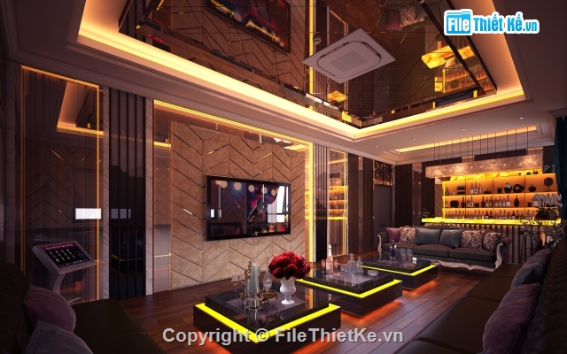 Quán karaoke,Phòng giải trí,Quầy rượu,Quán bar,nội thất,model file 3ds max