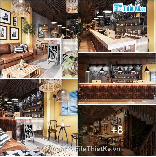 cafe,3dmax,working space,dự án tổ hợp cafe,quán coffee