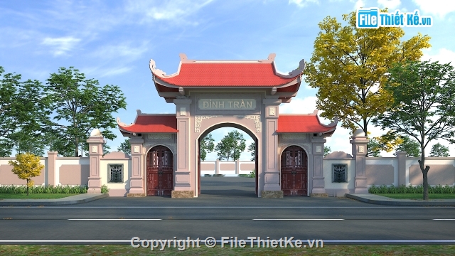 CỔNG CHÀO ĐÌNH THỜ,MODEL 3DSMAX NHÀ BUNGALOW,FILE 3DSMAX NHÀ THỜ HỌ,MODEL 3DSMAX CỔNG ĐỀN,CỔNG NHÀ THỜ HỌ