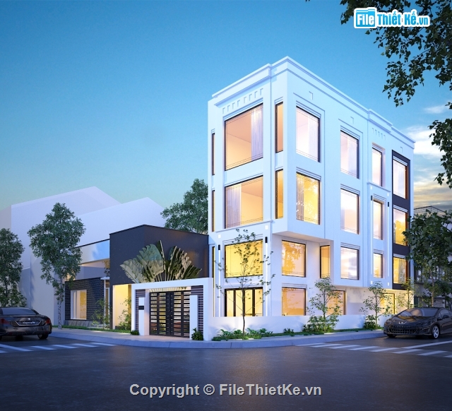 Nhà phố 4 tầng,3D,Nhà phố,file 3dsmax nhà phố,model file 3ds max,file 3dsmax nhà phố 5 tầng hiện đại