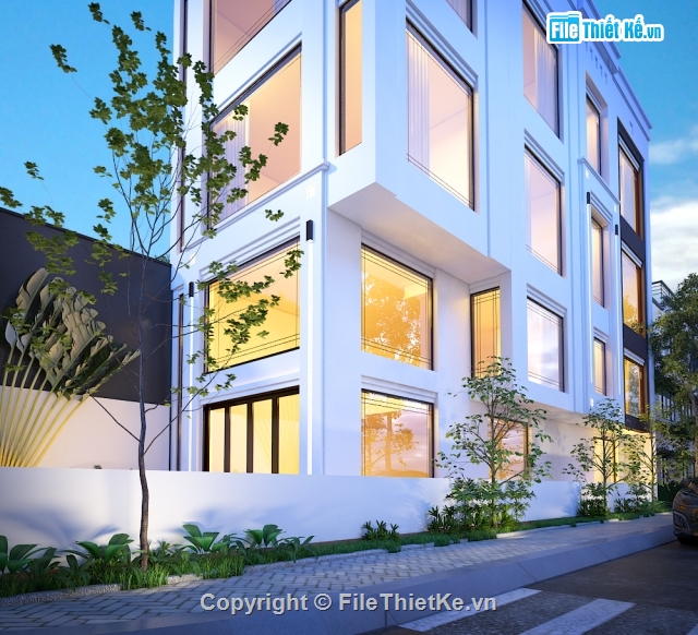 Nhà phố 4 tầng,3D,Nhà phố,file 3dsmax nhà phố,model file 3ds max,file 3dsmax nhà phố 5 tầng hiện đại