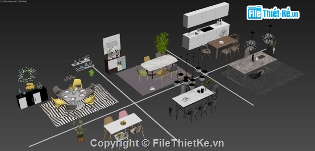 bàn ăn 3d,bàn ăn,bàn ăn 3d đẹp,Model 3ds max đẹp