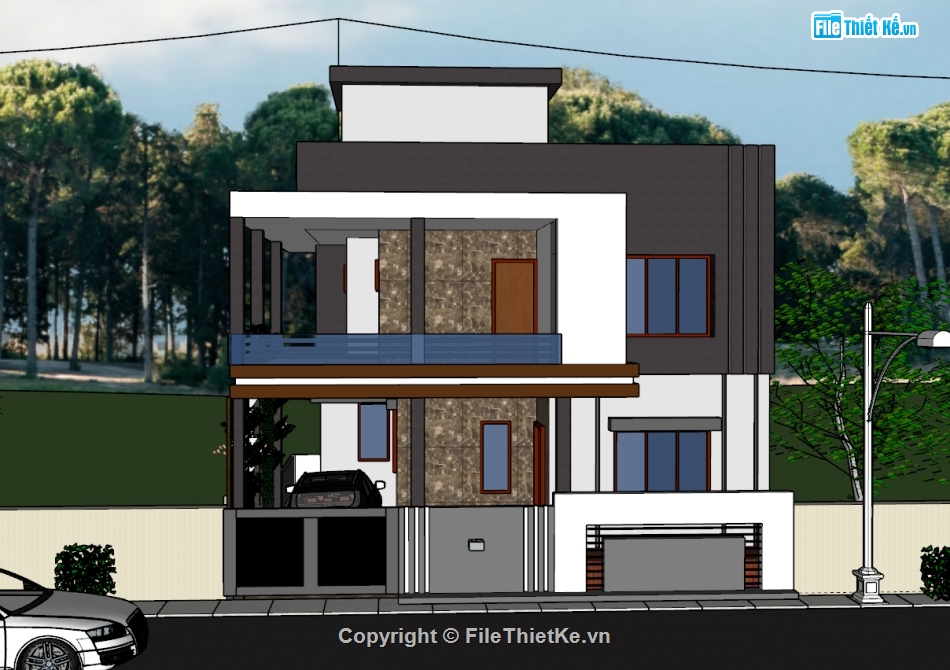 biệt thự hiện đại,biệt thự 2 tầng,model biệt thự đẹp