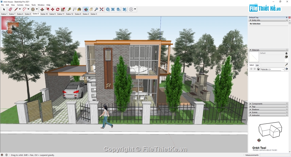 biệt thự hiện đại,model biệt thự sketchup,biệt thự 2 tầng