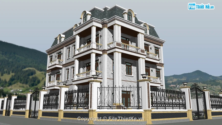 biệt thự hiện đại,model biệt thự,biệt thự villa