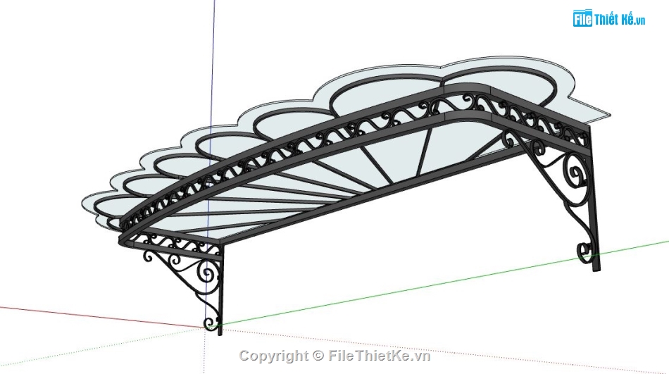 mẫu cnc mái kính,mái kính,sketchup mái kính,file sketchup mái kính