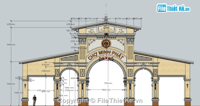 cổng chợ,mặt tiền chợ,cổng trợ minh phát,thiết kế cổng trợ,sketchup cổng trợ,thiết kế cổng trợ minh phát quận 12