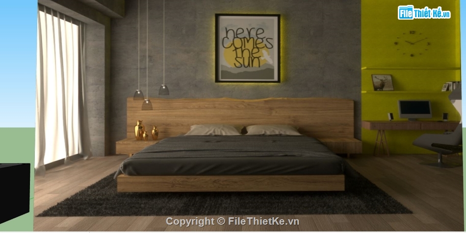 Model phòng ngủ,su phòng ngủ,sketchup phòng ngủ