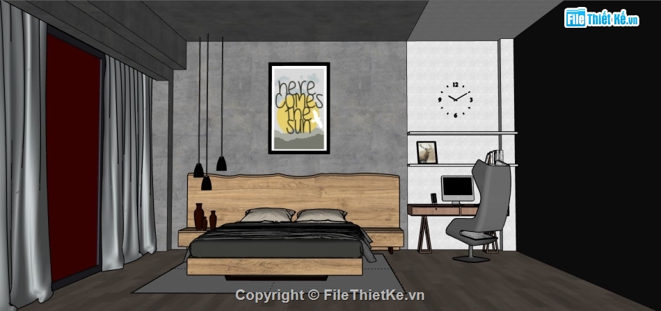 Model phòng ngủ,su phòng ngủ,sketchup phòng ngủ